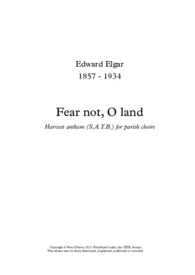 Fear not, O land