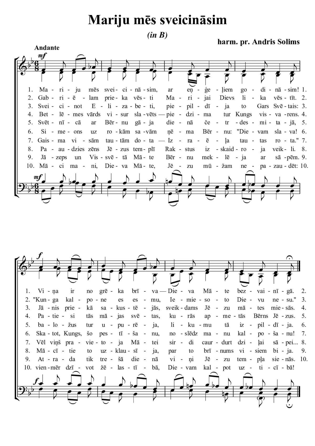 Mariju mēs sveicināsim (Andris Solims (harm.)) - Page 1