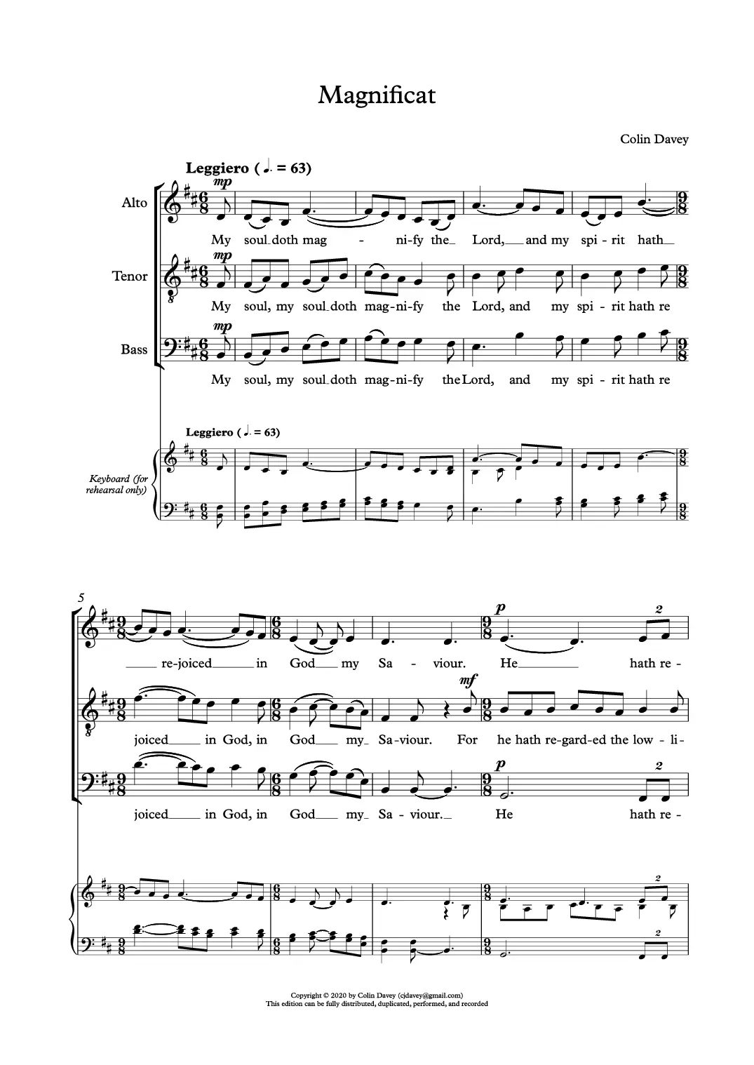 Evening Service in B minor - Page 1