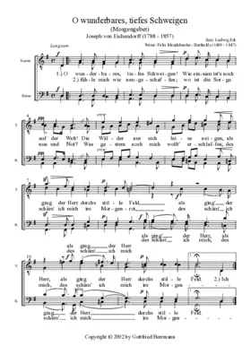 O wunderbares, tiefes Schweigen (Morgengebet)