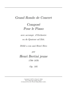 Grand Rondo de Concert (piano and orchestra or string quartet ad libitum)