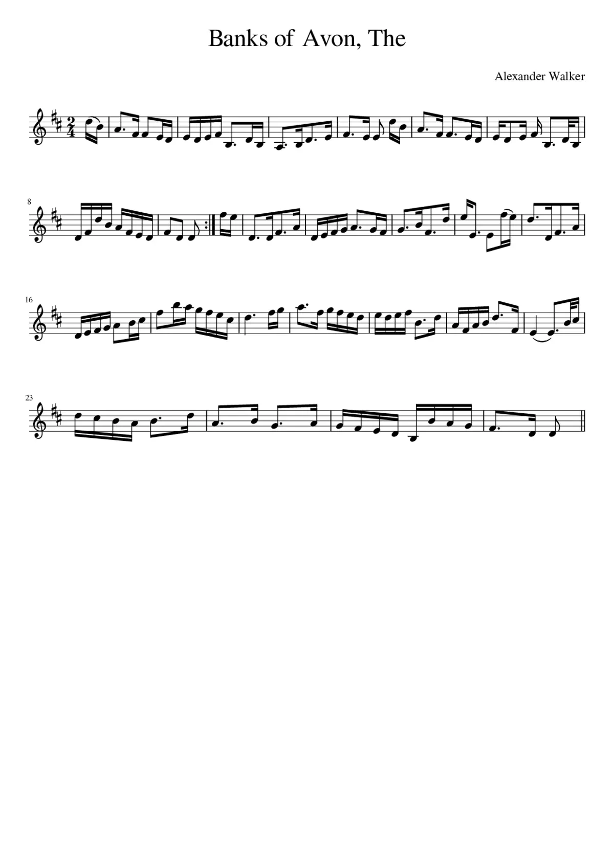 The Banks of Avon - Page 1