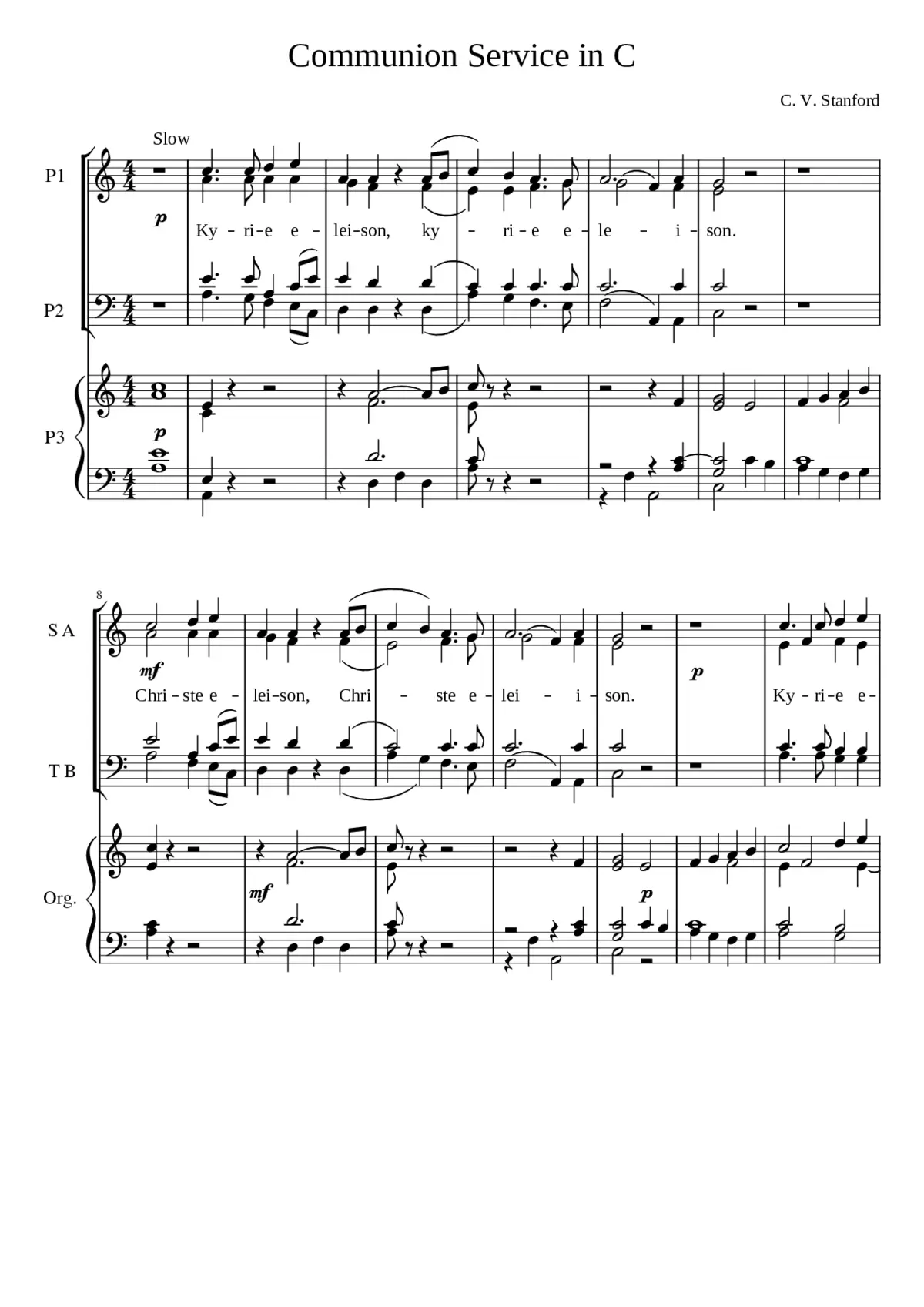Communion Service in C Op. 115 - Page 1