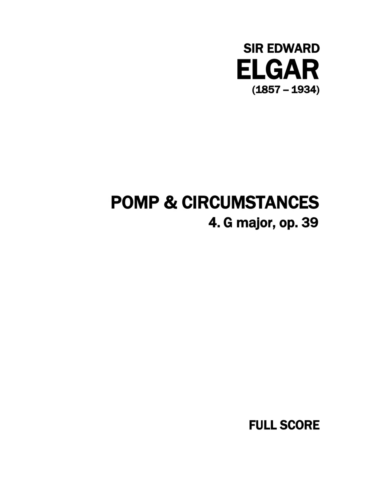 Pomp and Circumstance March No.4 - Page 1