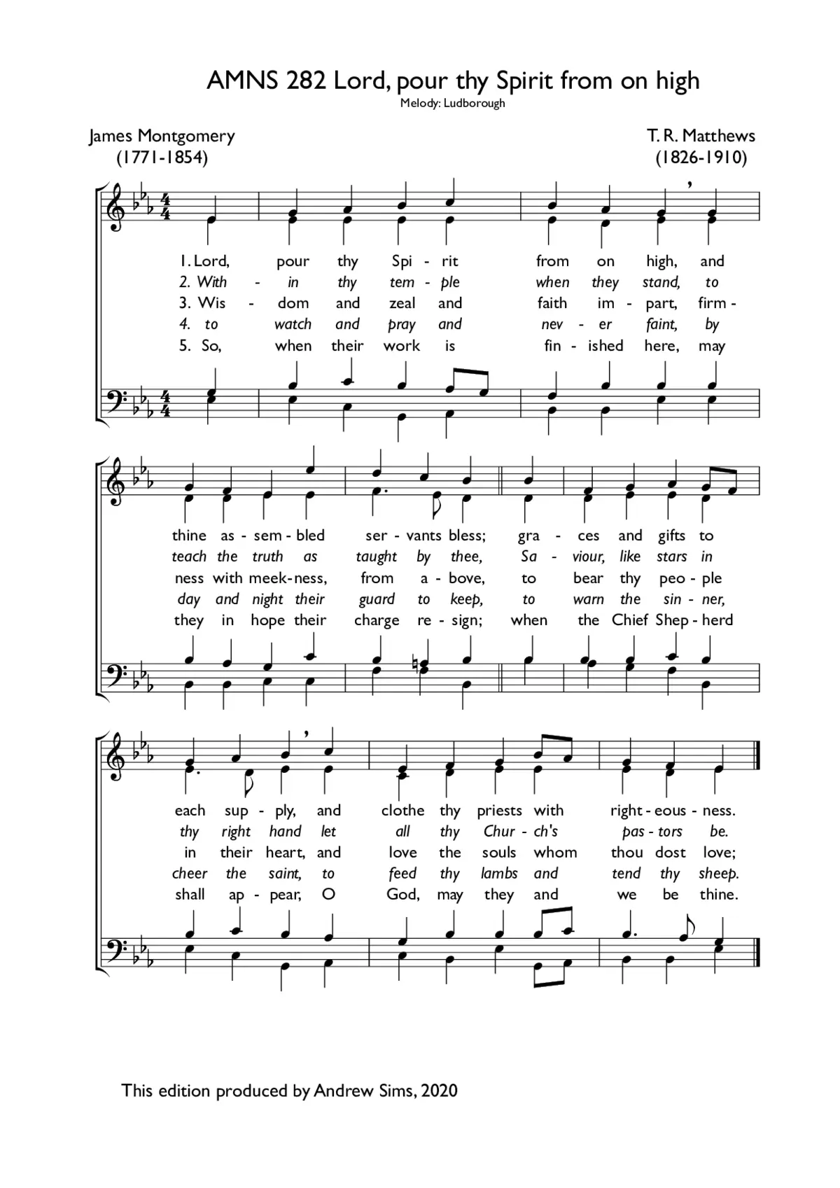 Lord, pour thy Spirit from on high - Page 1