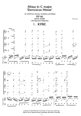 Missa solemnis in C major, KV 66 'Dominicusmesse'