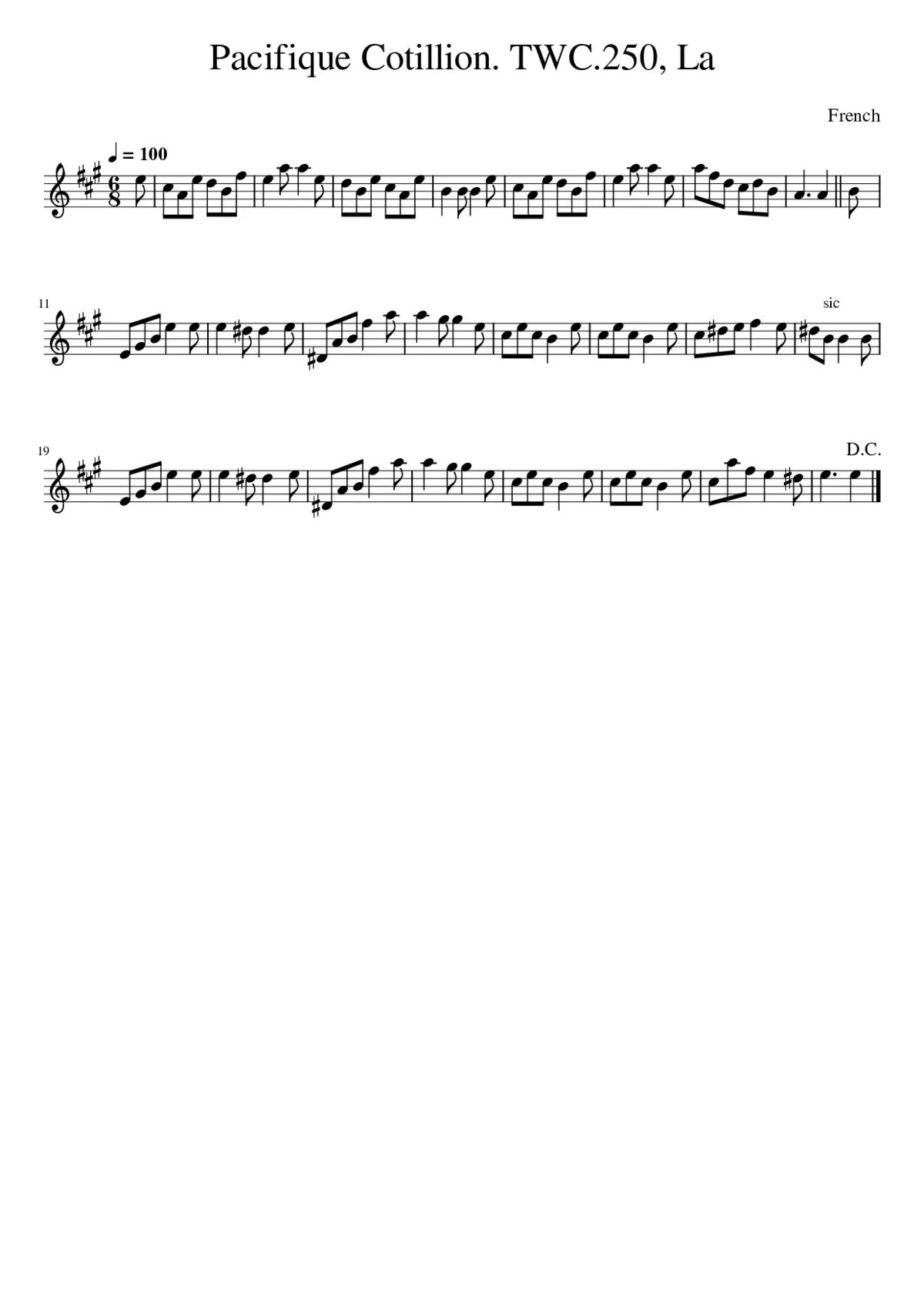 Pacifique Cotillion. TWC.250 La - Page 1