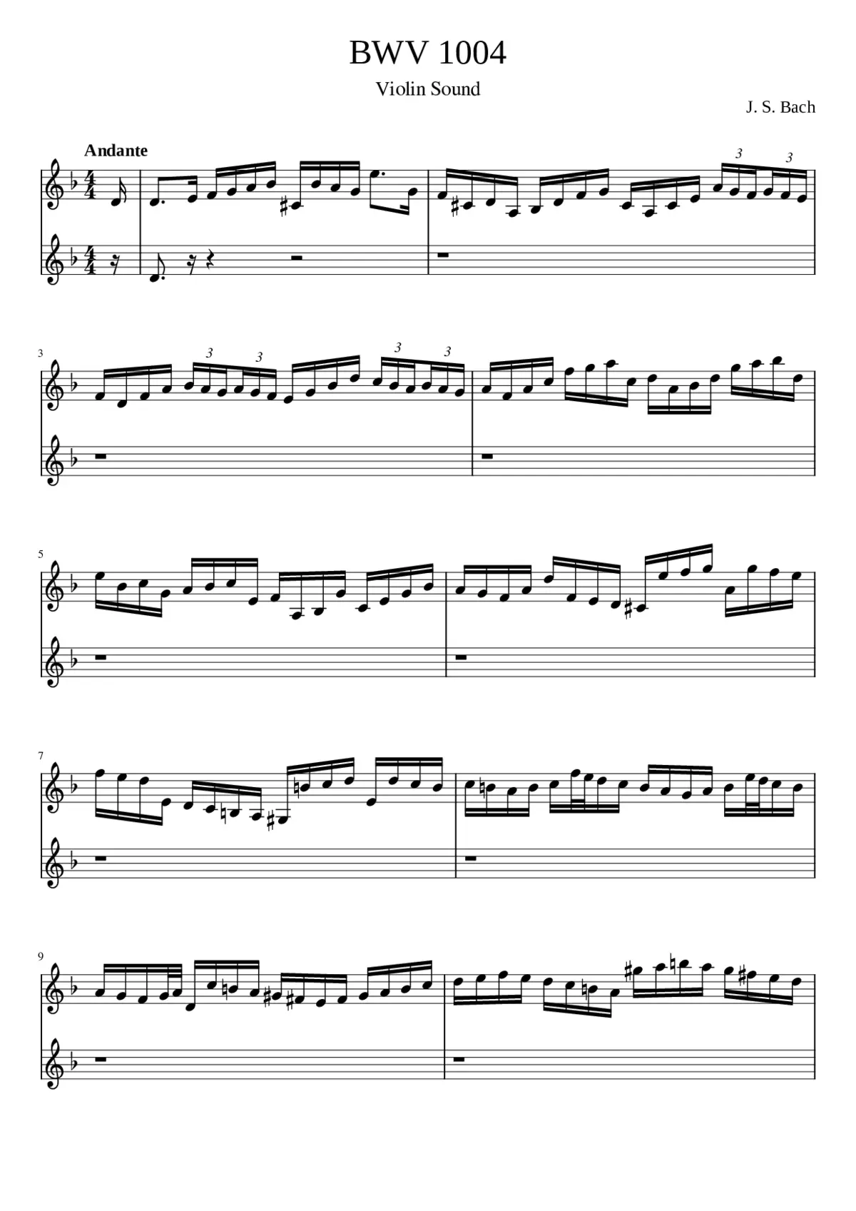 Violin Partita No.2 in D minor BWV 1004 - Page 1