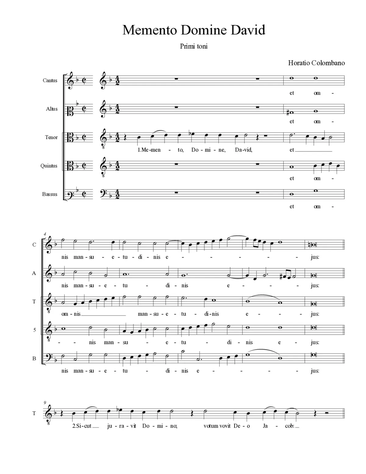 Memento Domine David - Page 1