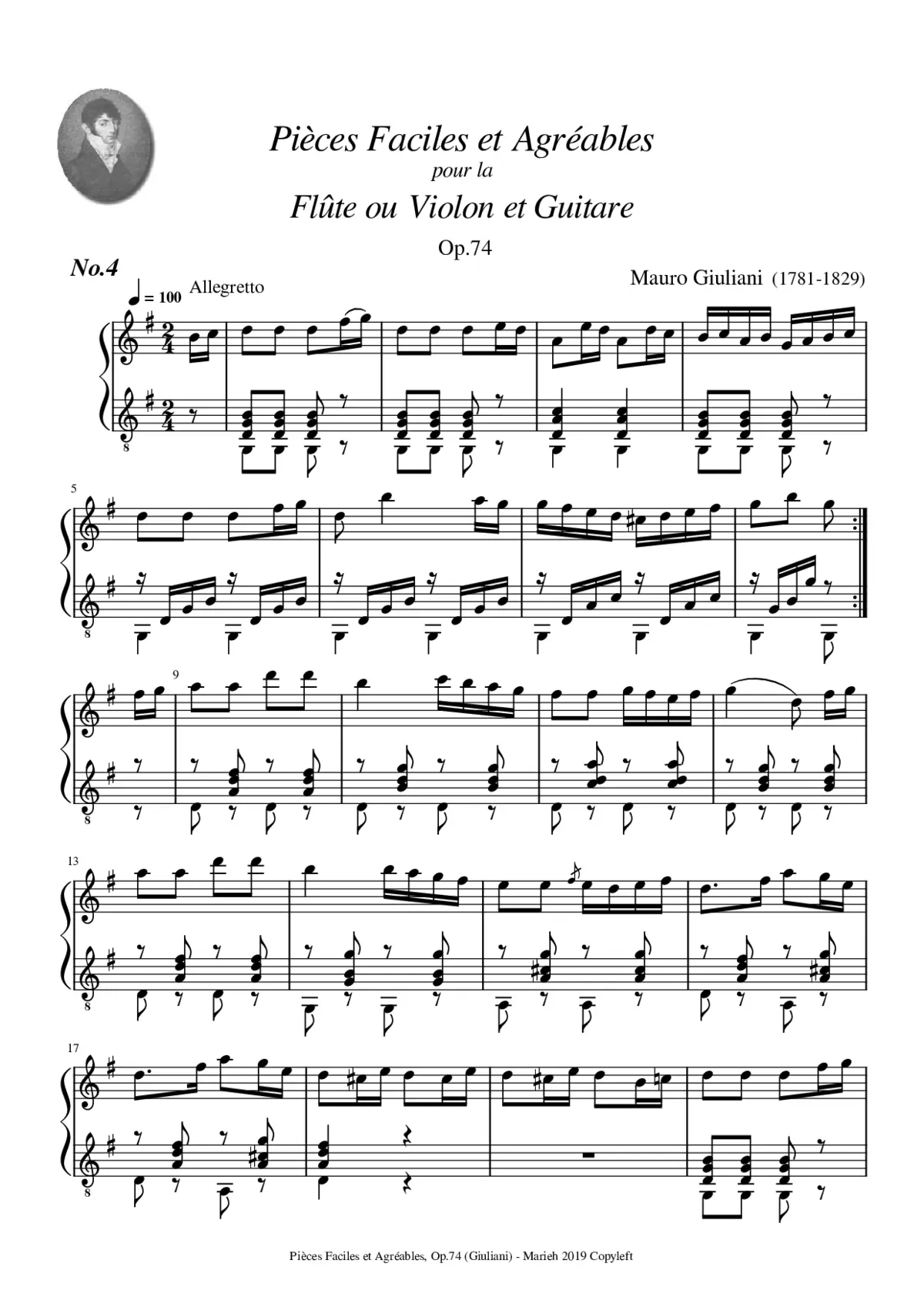 16 Pièces faciles et agréables Op.74 - Page 1