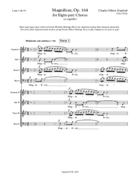Magnificat for Eight-part Chorus, Opus 164