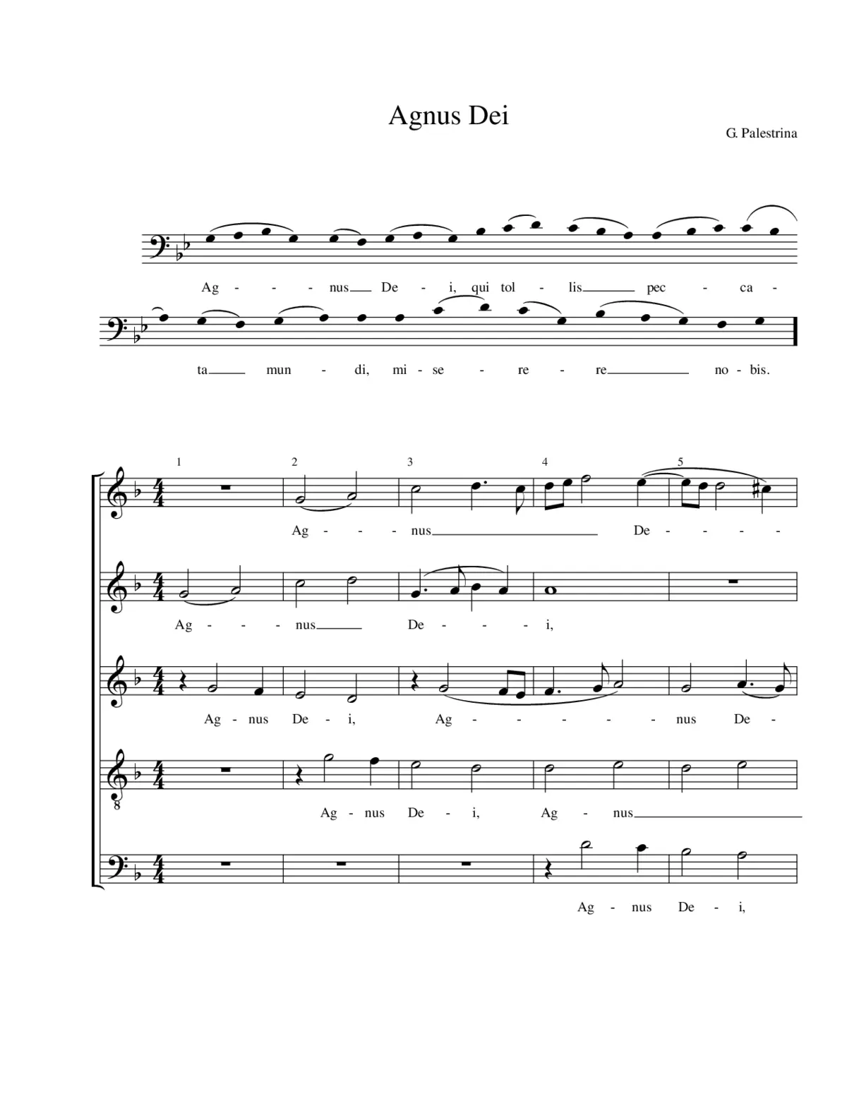 Agnus Dei (from 'Missa in Festis Apostolor') - Page 1