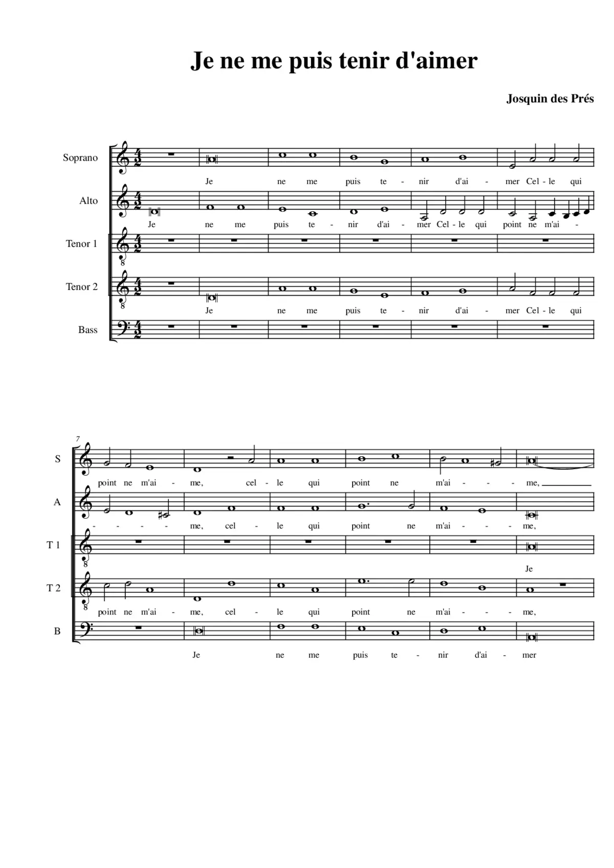 Je ne me puis tenir d'aimer - Page 1