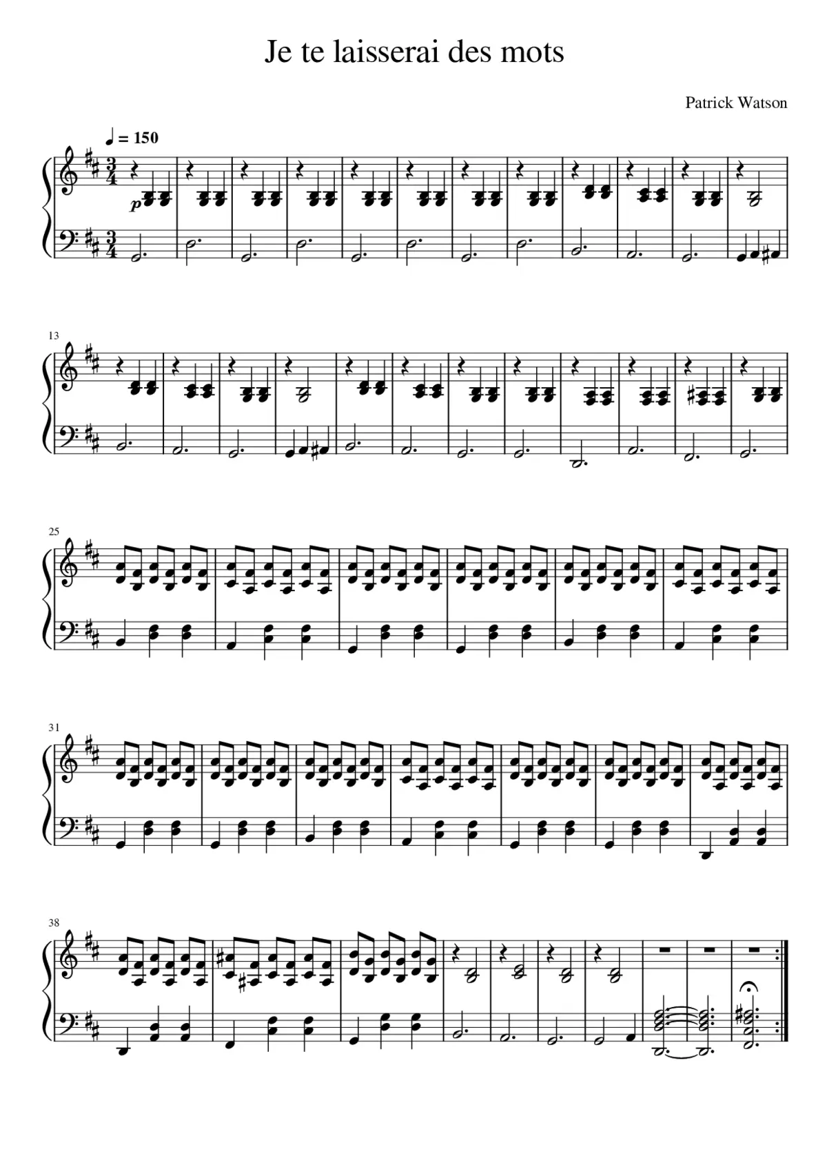 je te laisserai des mots - Page 1