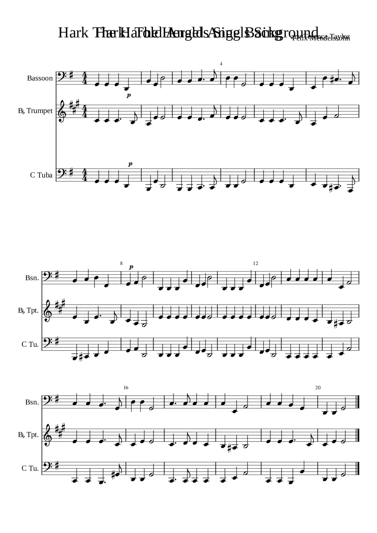 Hark! The Herald Angels Sing Background - Page 1