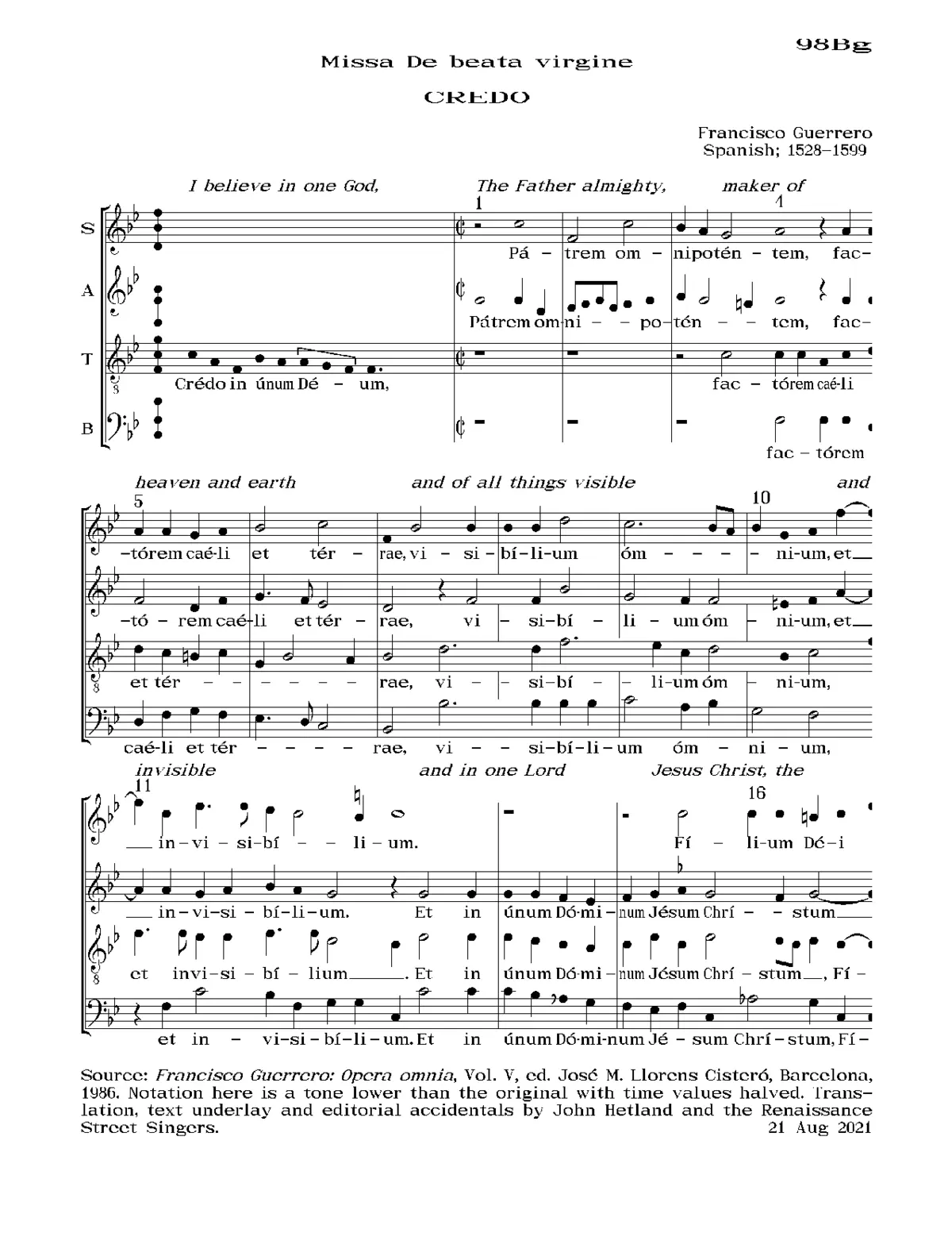 Missa De beata virgine - Page 1