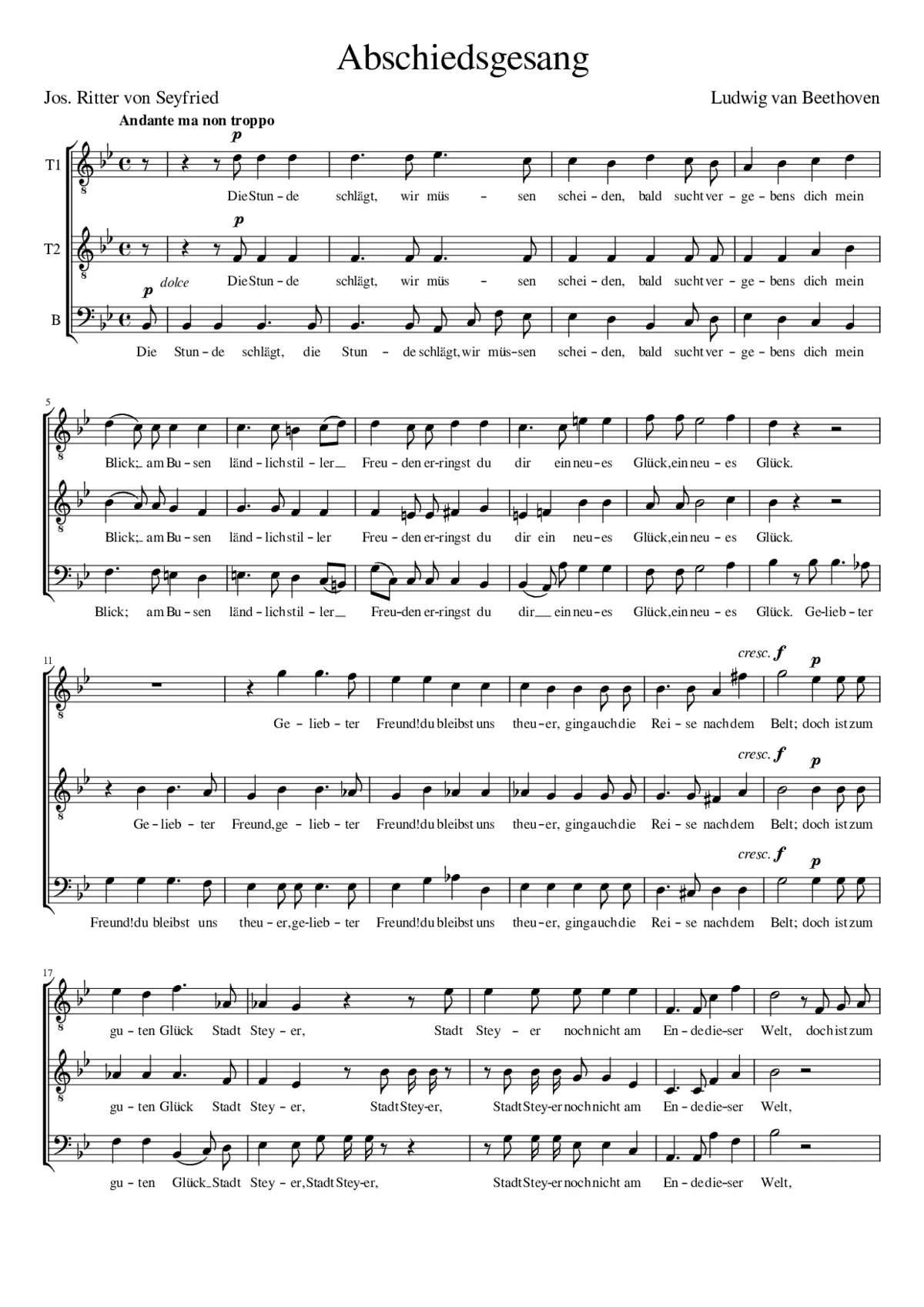 Abschiedsgesang WoO 102 - Page 1