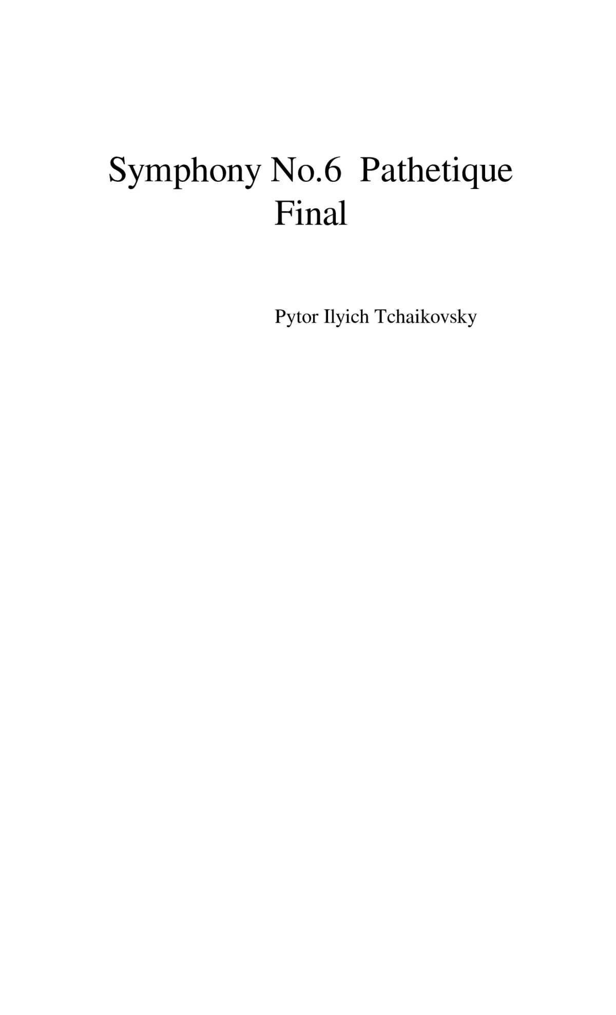 Symphony No.6 Op.74 - Page 1