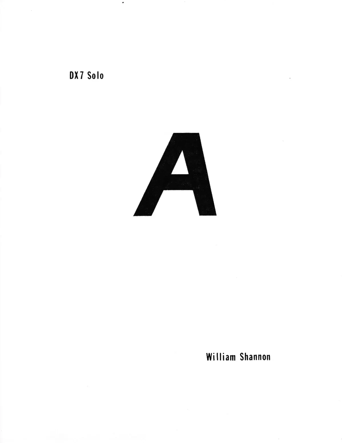 'A' for DX7 - Page 1