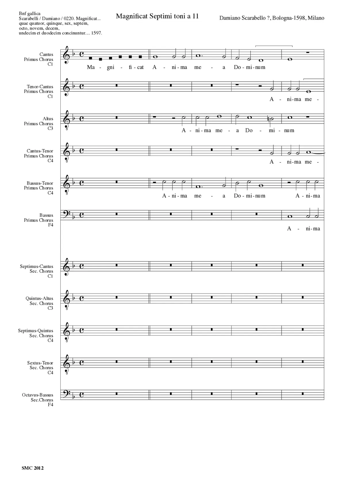 Magnificat septimi toni a 11 - Page 1