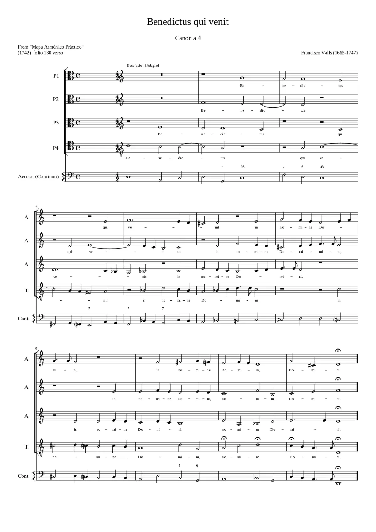 Benedictus qui venit - Page 1