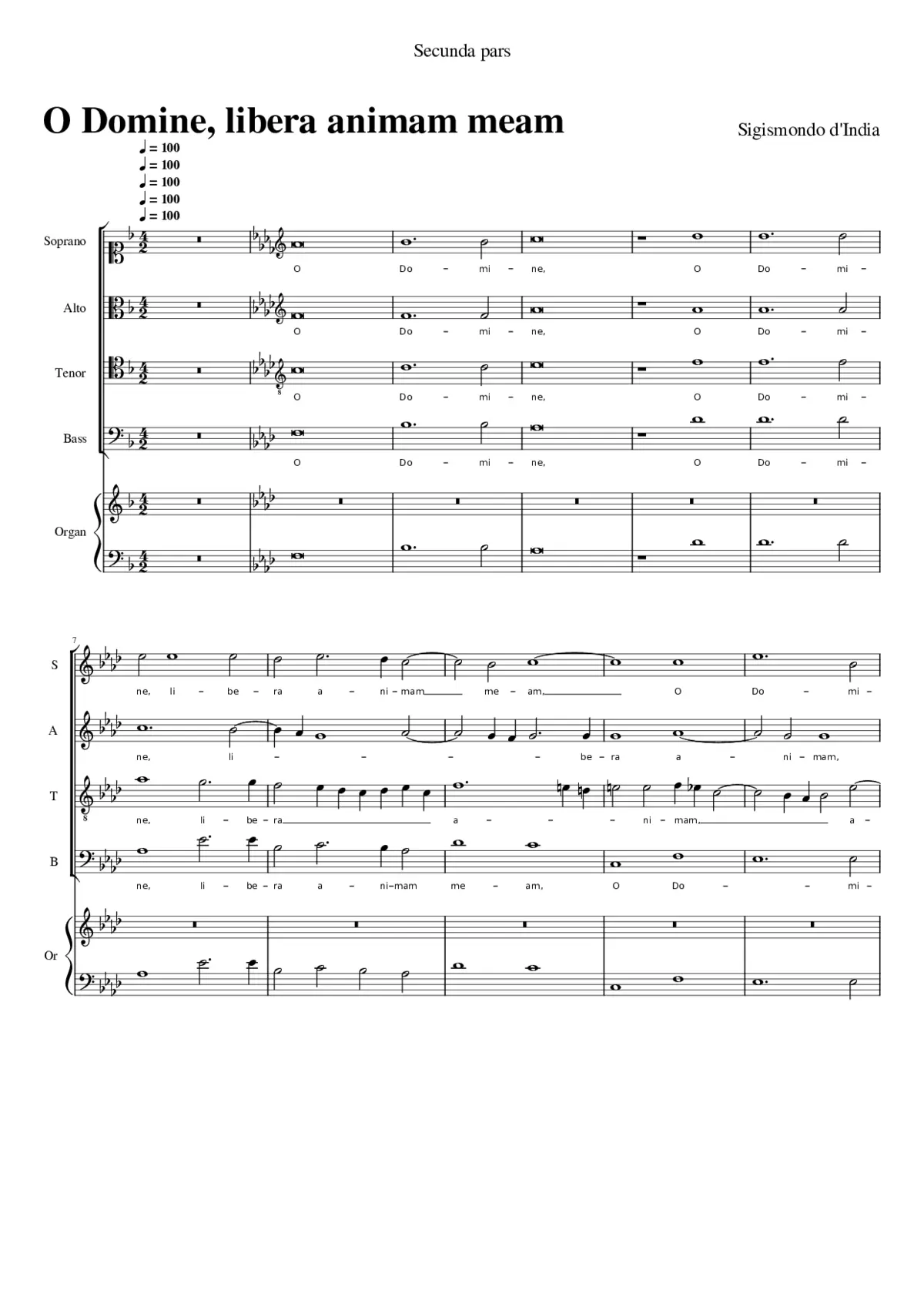 O Domine libera animam meam (secunda pars) - Page 1