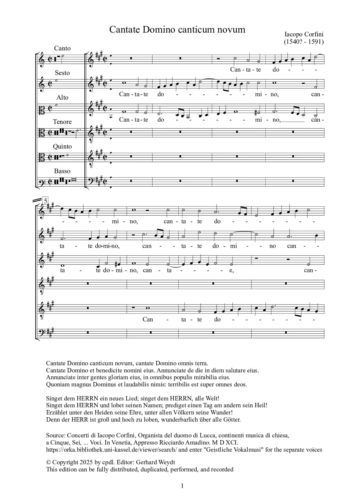 Cantate domino canticum novum - Page 1