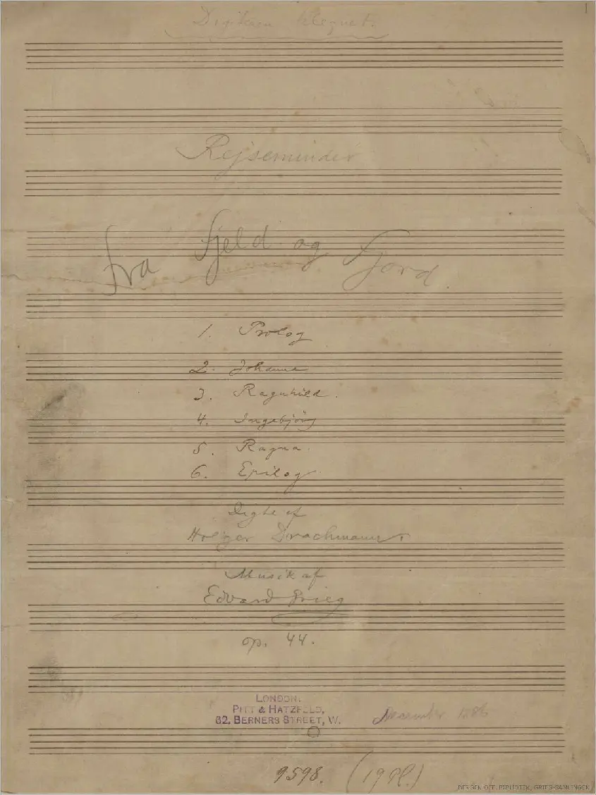 6 Reminiscences from Mountain and Fjord, Op.44 - Page 1