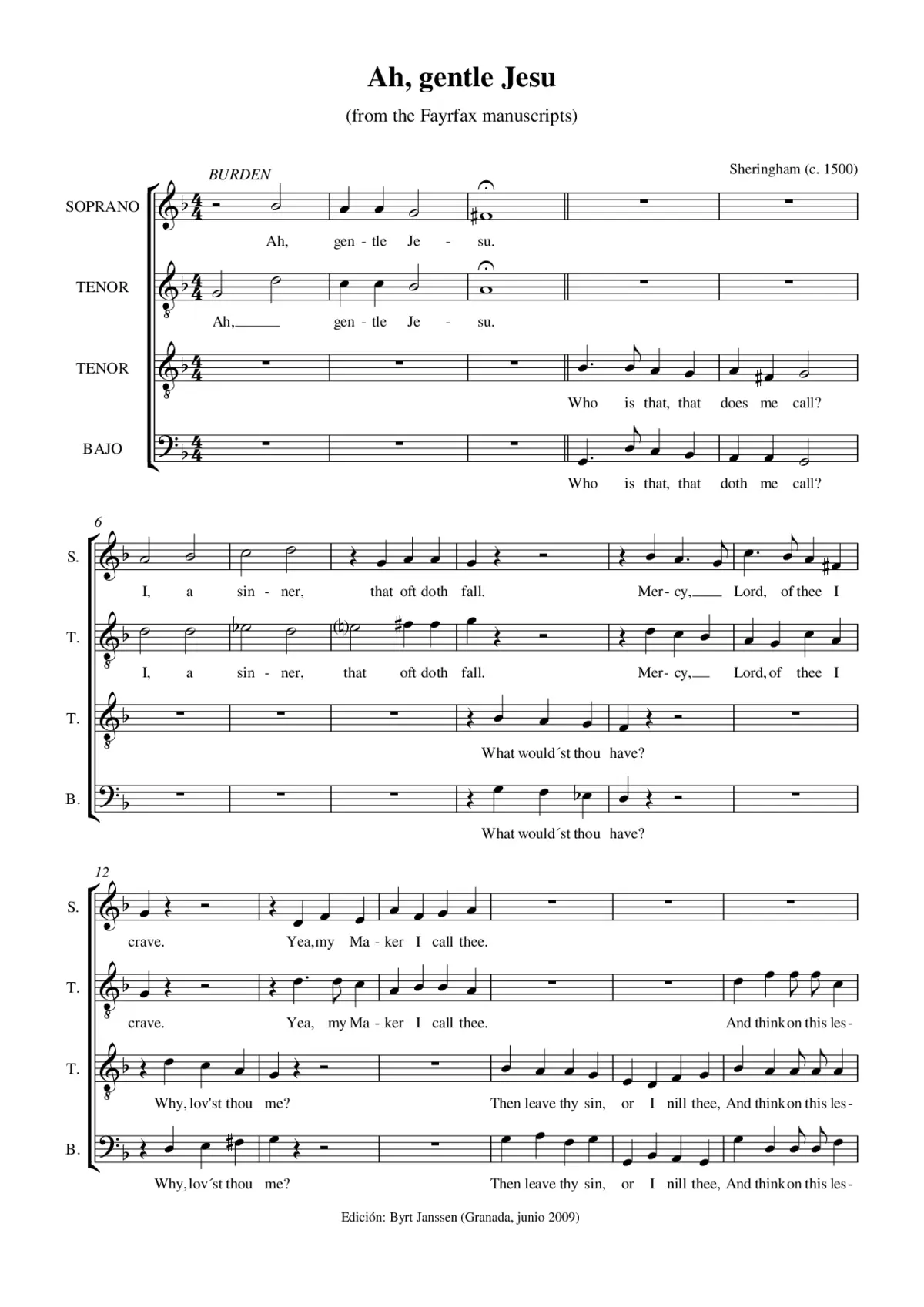 Ah, gentle Jesu - Page 1