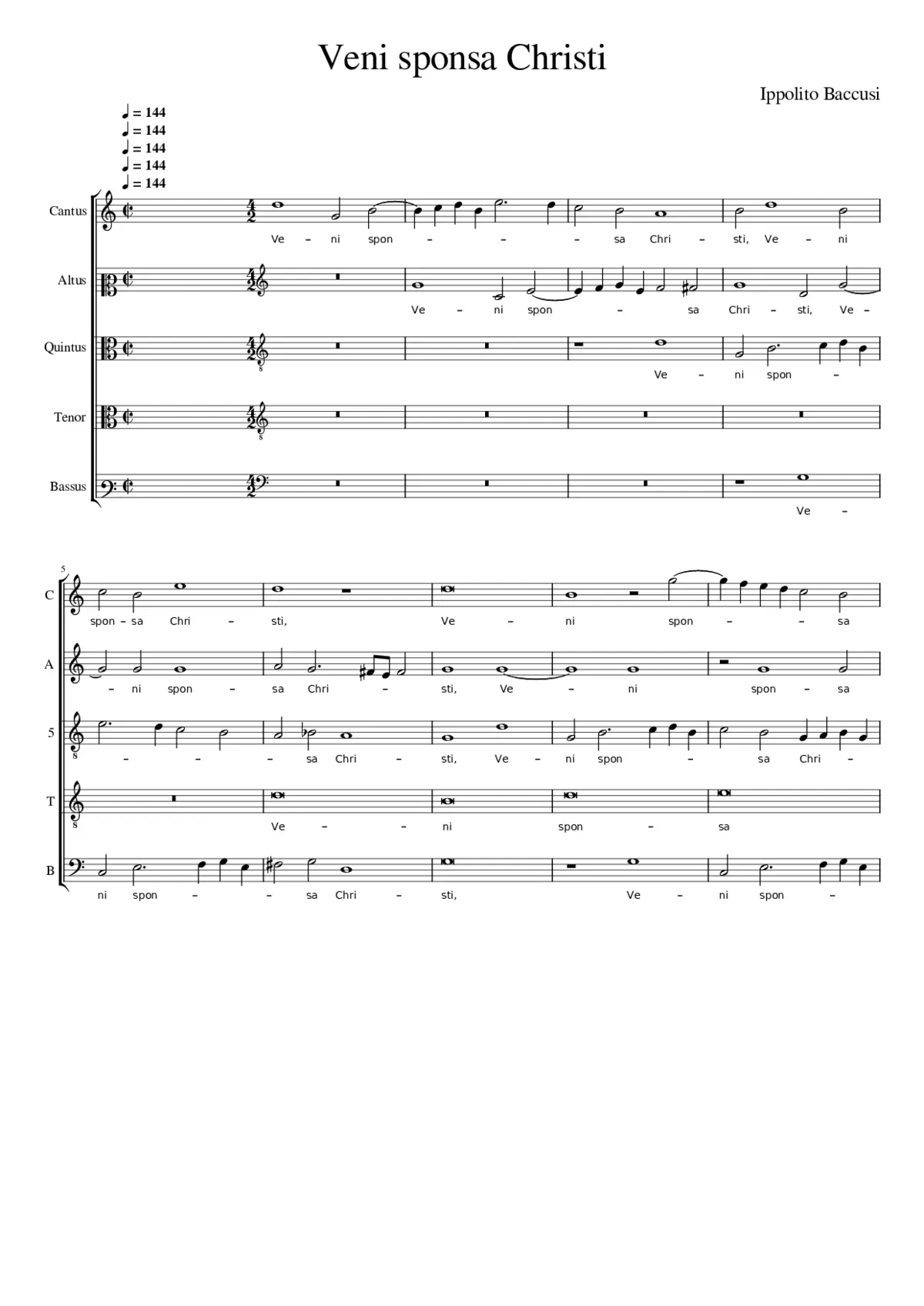 Veni sponsa Christi - Page 1