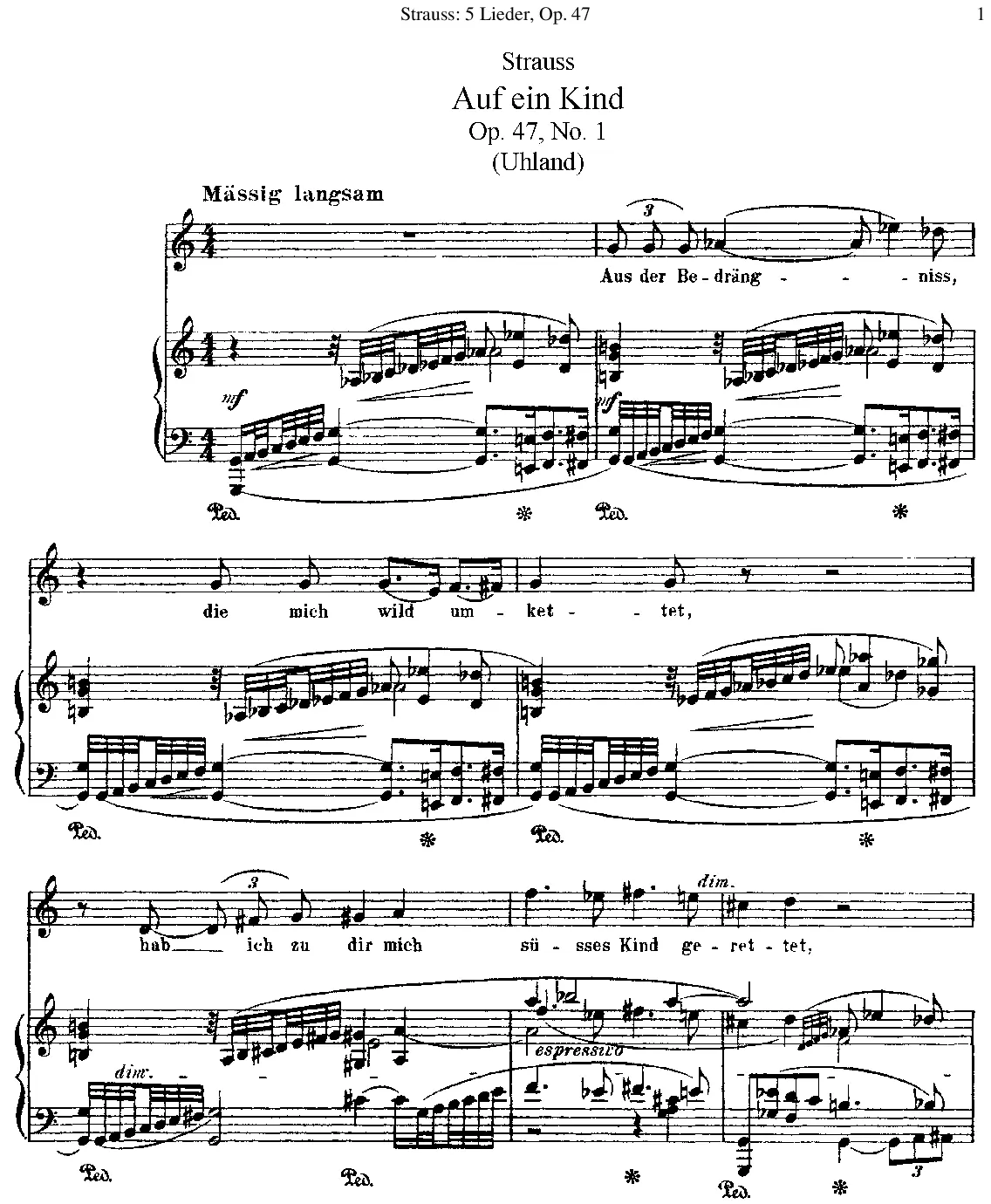 5 Lieder nach Gedichten von Ludwig Uhland - Page 1