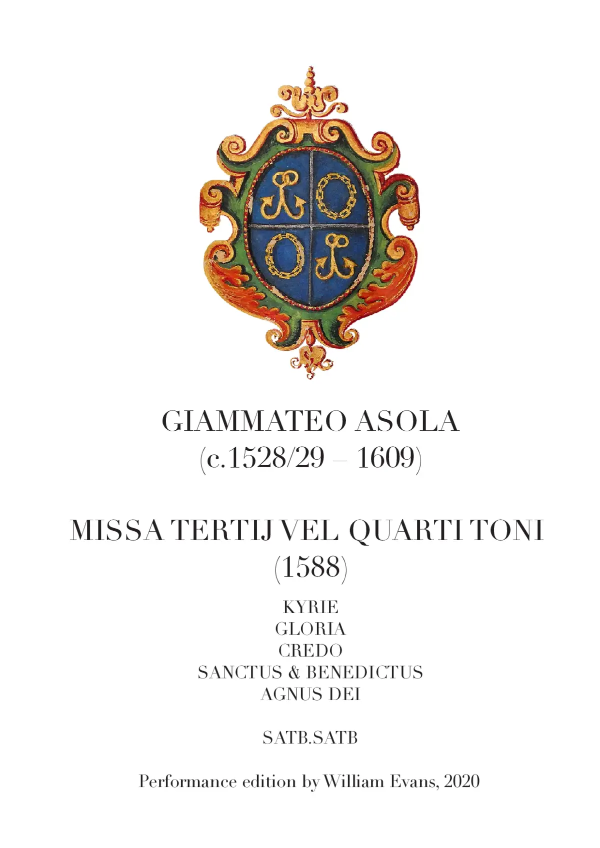 Missa Tertij vel Quarti Toni - Page 1