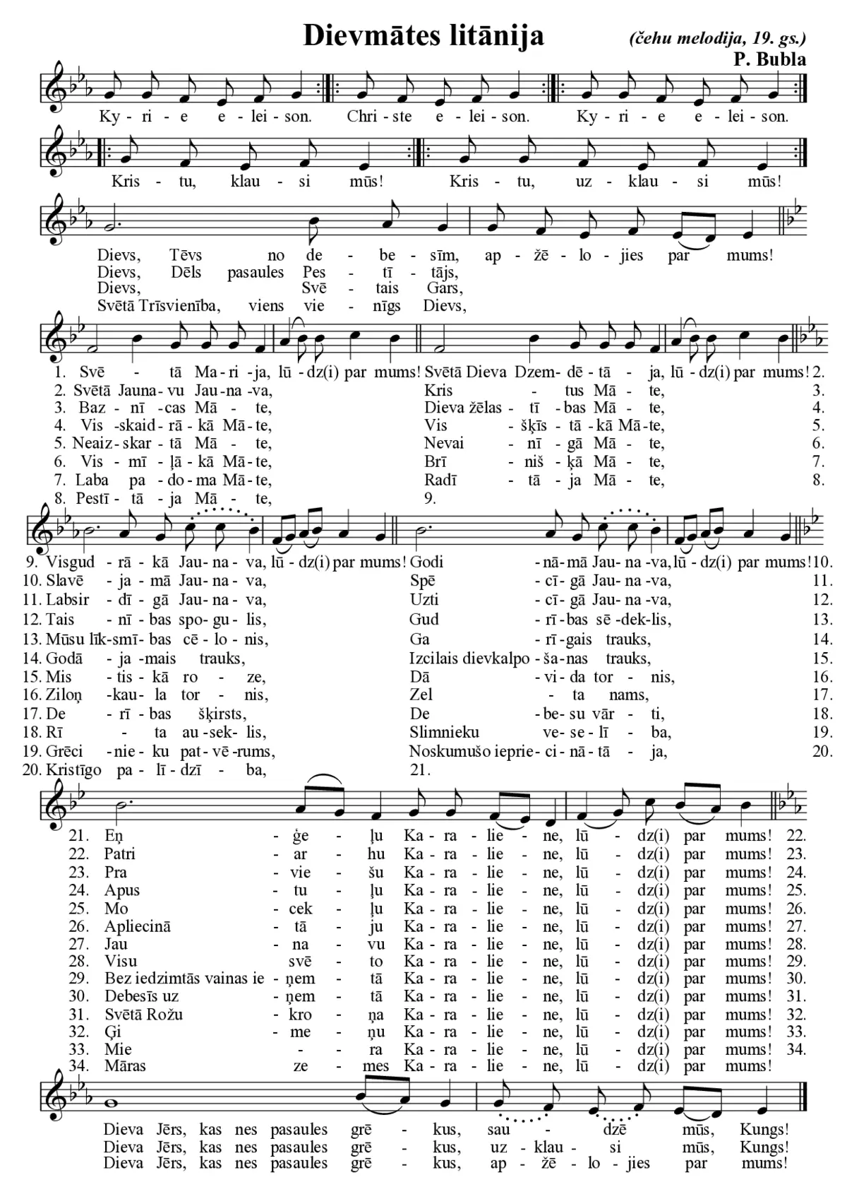 Dievmātes litānija (čehu melodija) (Litanie k Panně Marii) - Page 1