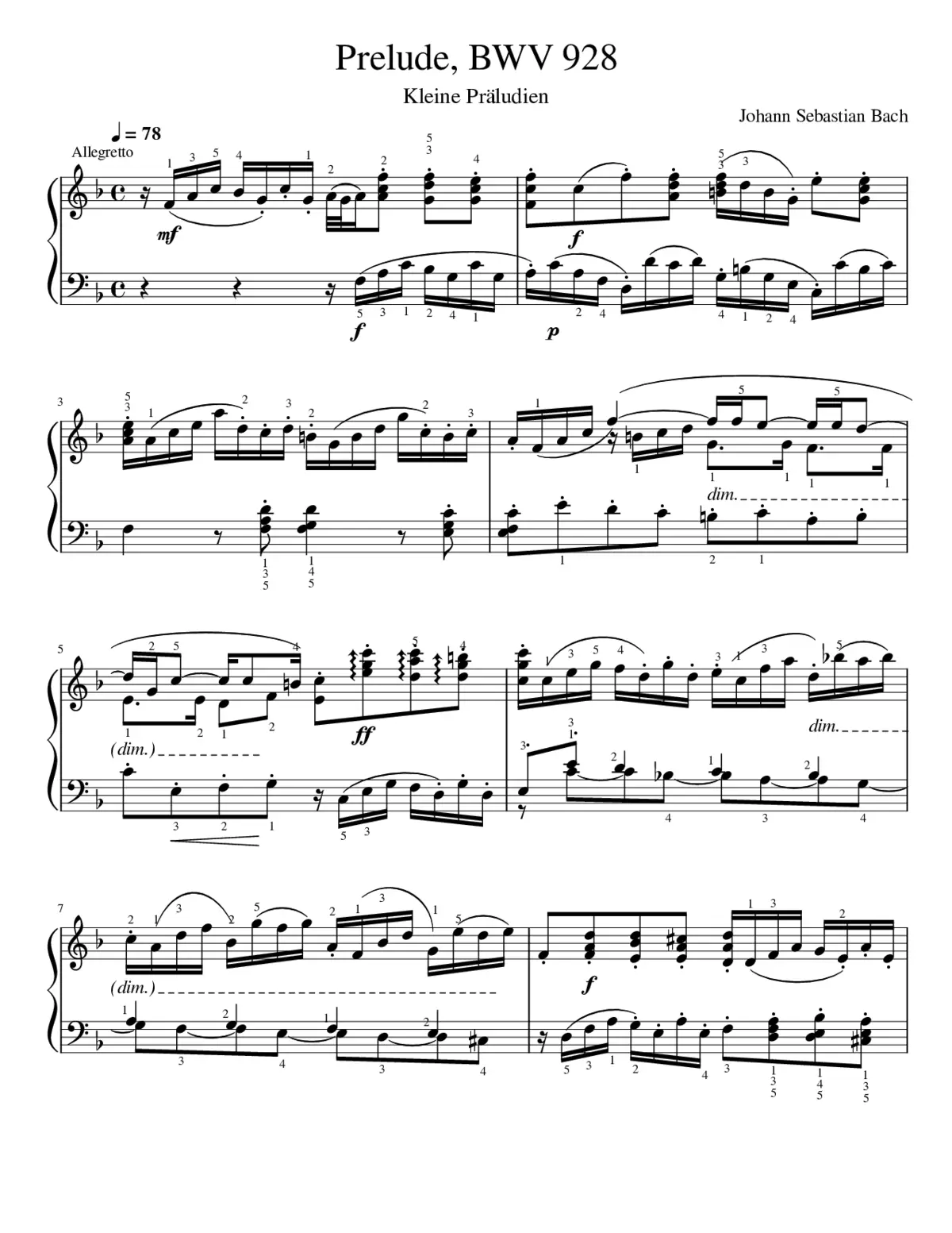 9 Kleine Präludien BWV 924-932 - Page 1