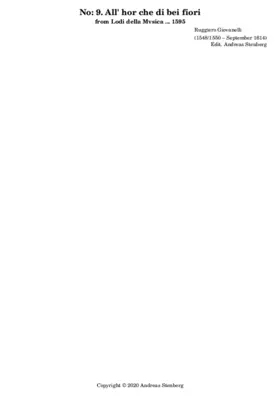 All'hor che di bei fiori