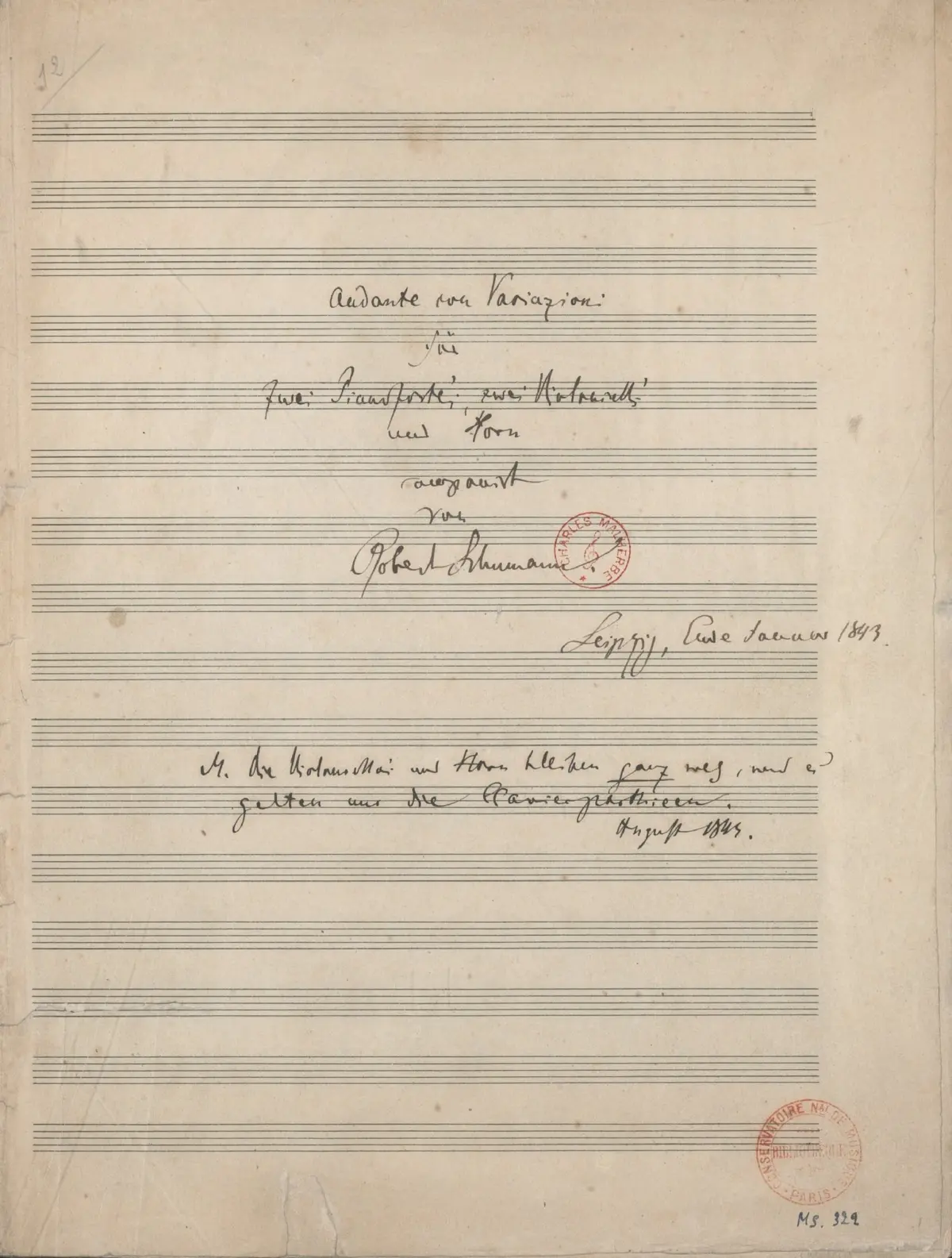 Andante und Variationen für zwei pianoforte - Page 1