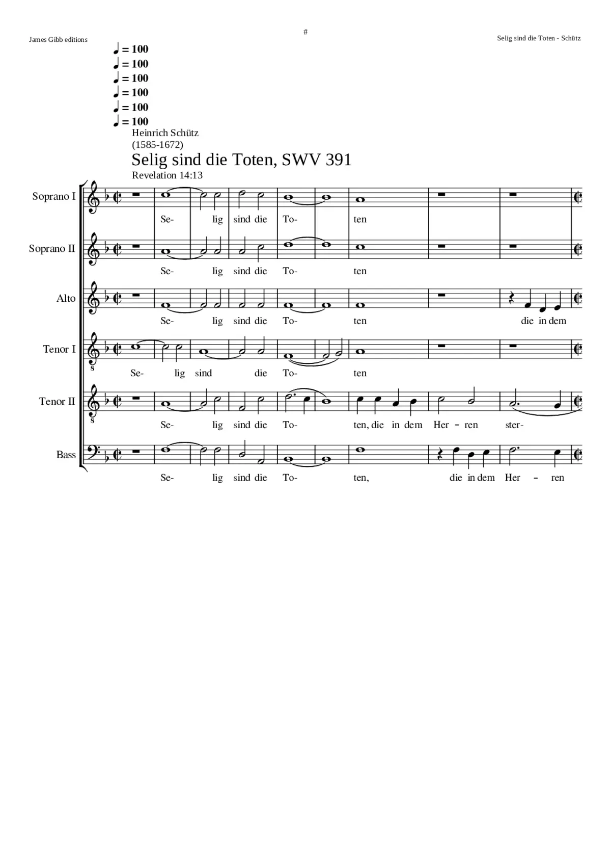 Selig sind die Toten SWV 391 - Page 1