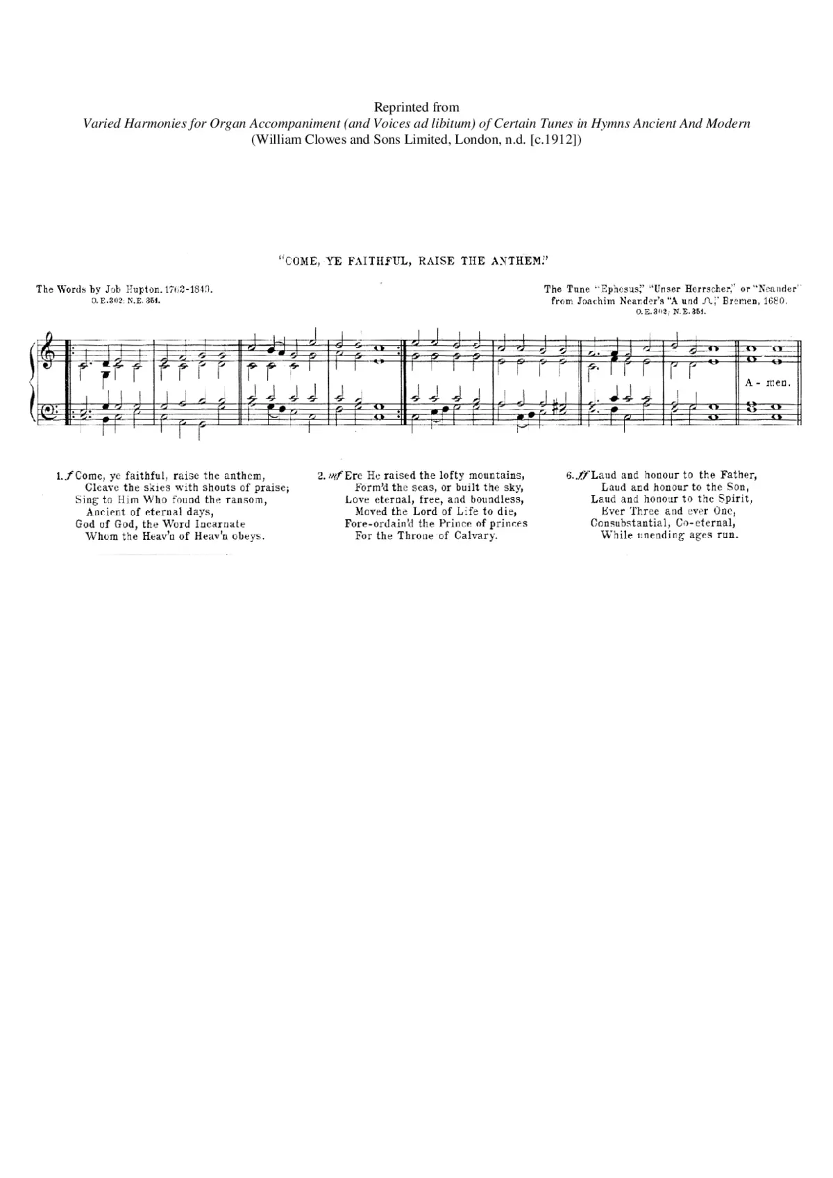 Come, ye faithful, raise the anthem - Page 1