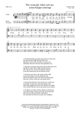 Wie wenn der Adler sich aus seiner Klippe schwingt, SWV 434