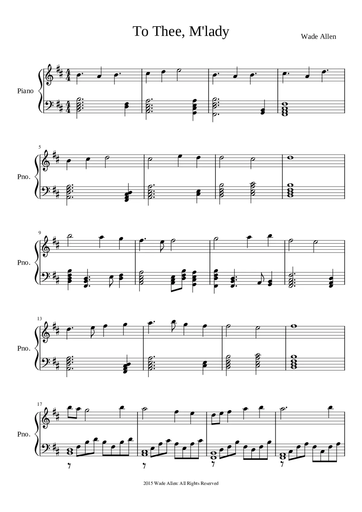 To Thee M'lady - Page 1