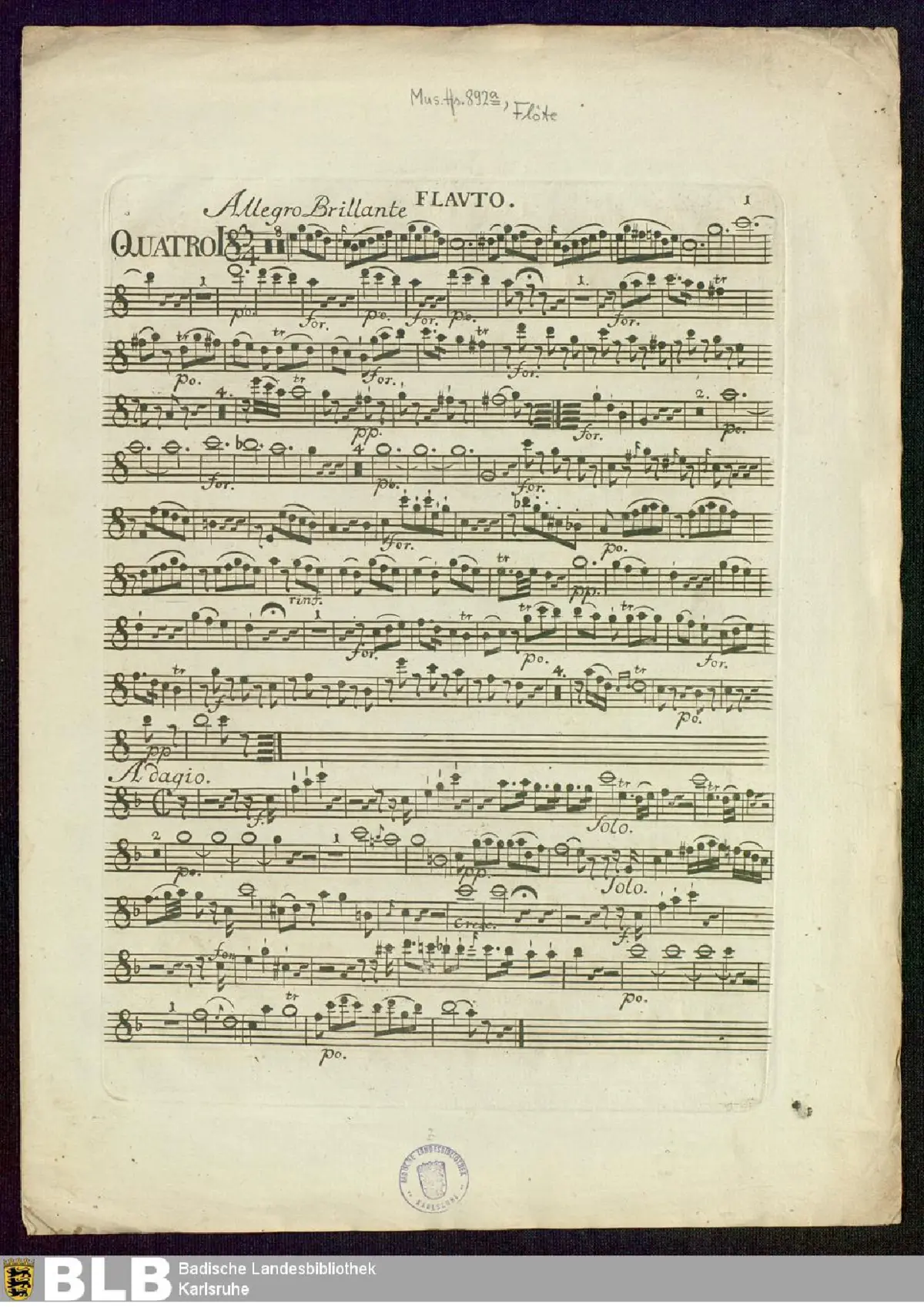 3 Keyboard Quartets, Op.1a - Page 1