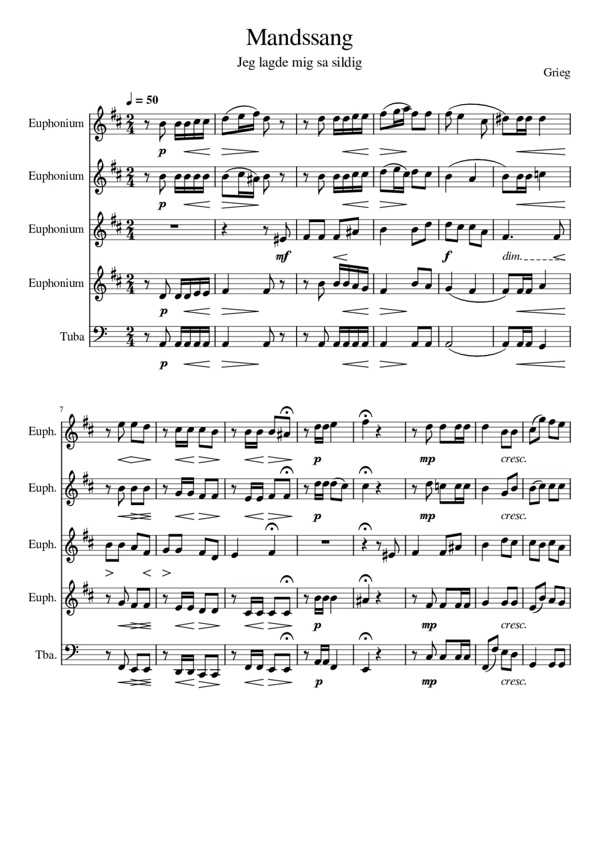 Album for Mandssang Op.30 - Page 1