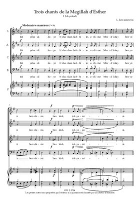 Trois chants de la Megillah d'Esther