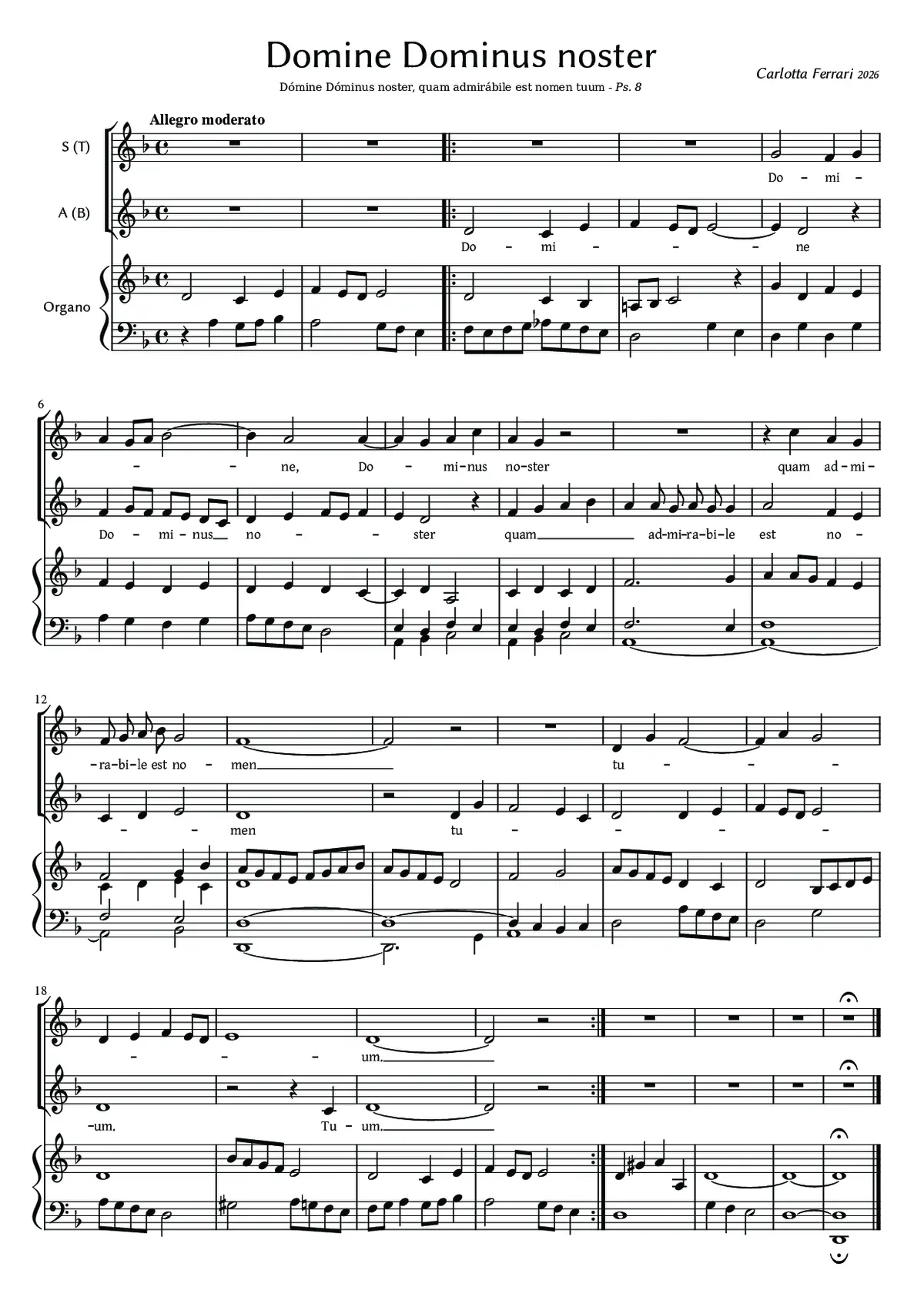 Domine Dominus noster - Page 1