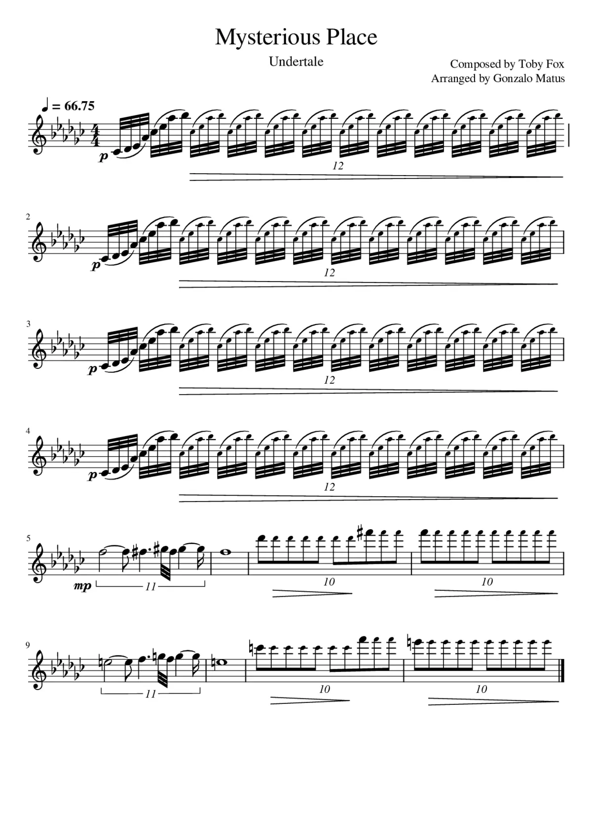 Mysterious Place - Violin Solo - Page 1
