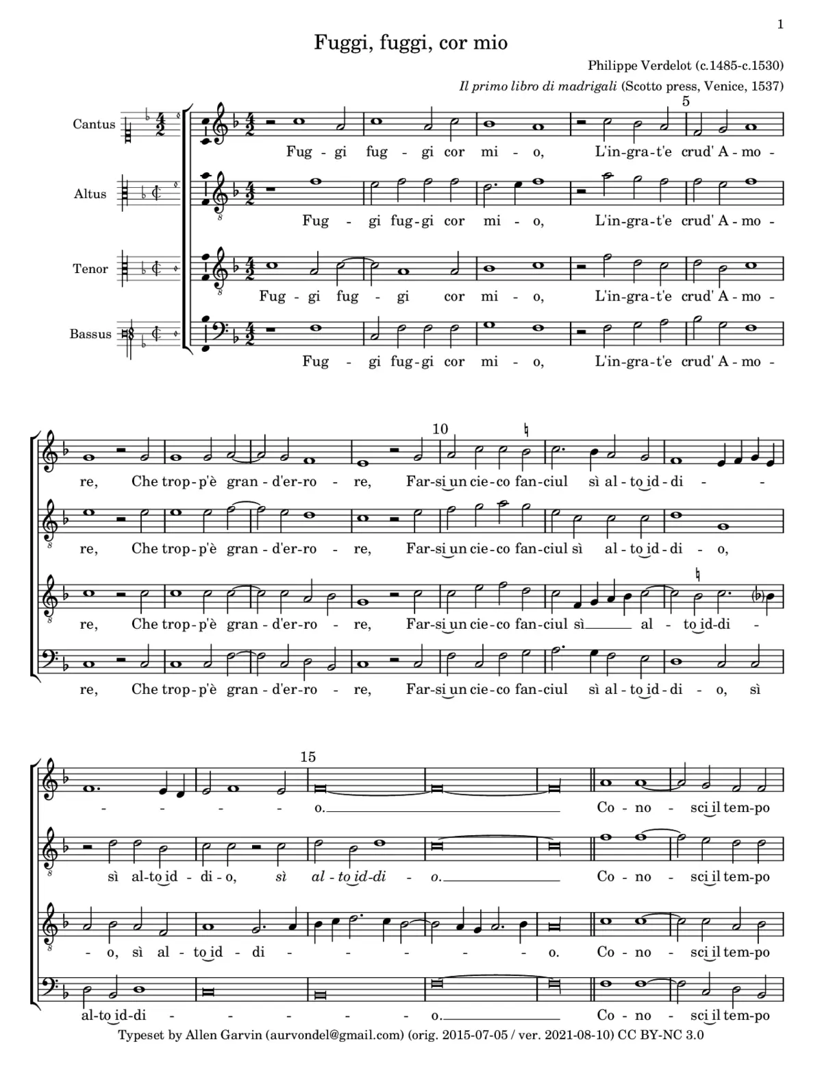 Fuggi, fuggi, cor mio - Page 1