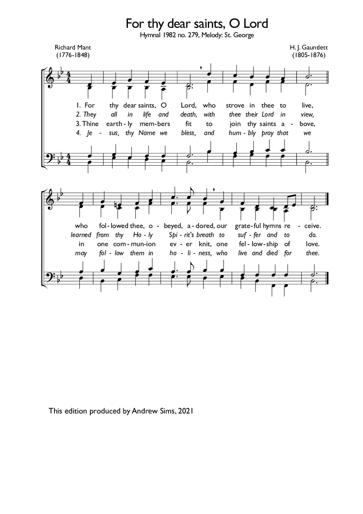 For thy dear saints, O Lord - Page 1