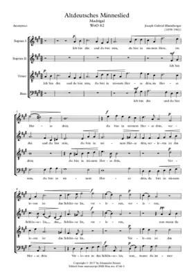 Altdeutsches Minnelied, WoO 82
