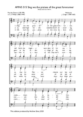 Sing we the praises of the great forerunner