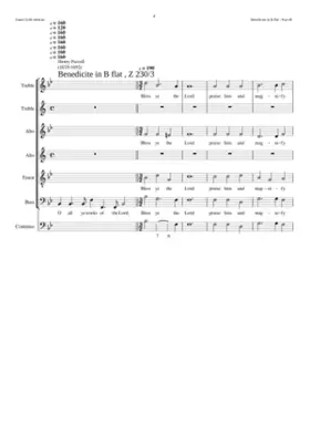 Benedicite in B flat Z 230/3